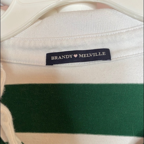 Green and White Collared Long Sleeve - Picture 2 of 2